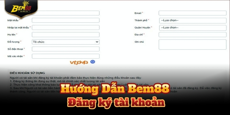 Hướng dẫn Bem88 chi tiết từng bước để tạo tài khoản cá cược
